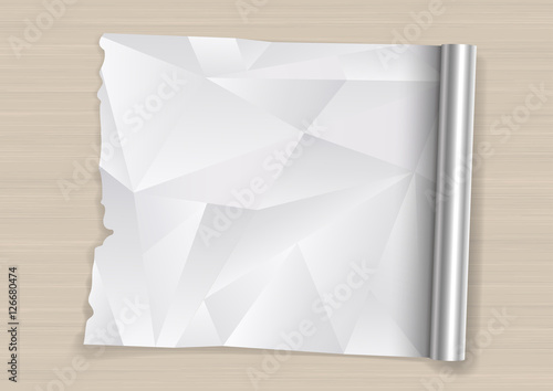 A roll of kitchen foil. Extended package into vector graphics