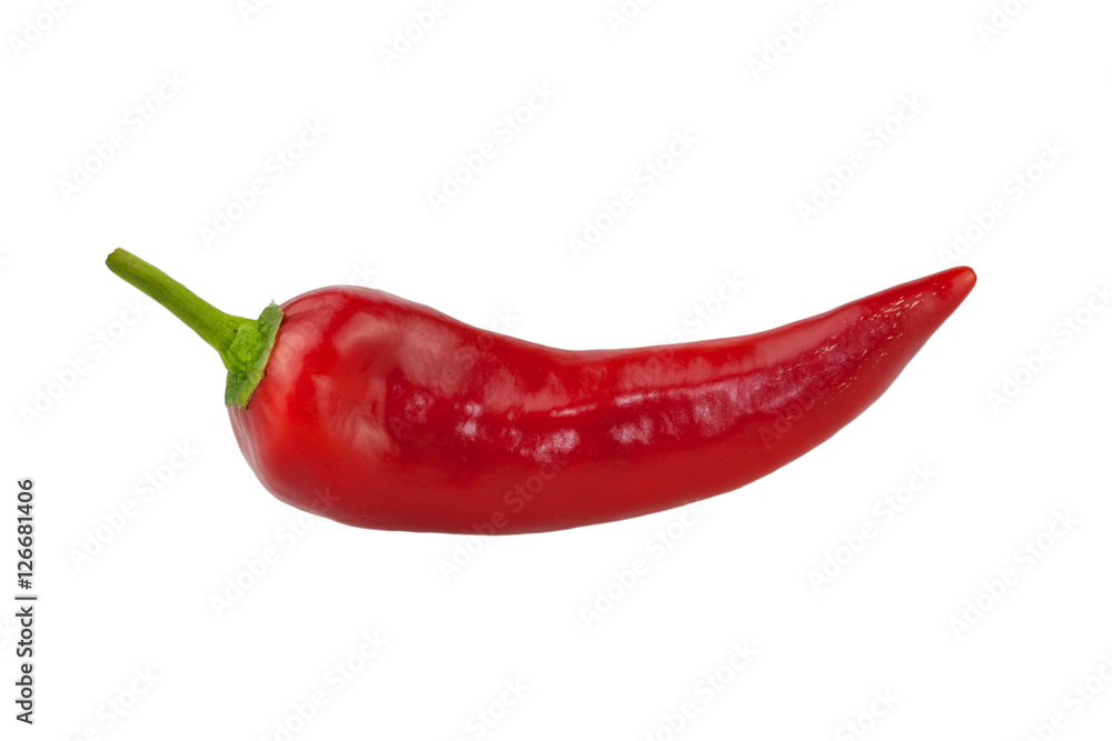 Red hot pepper on white background, isolated
