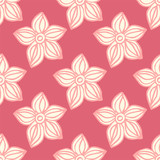 Seamless pattern with flowers in pink cherry colors. Vector background