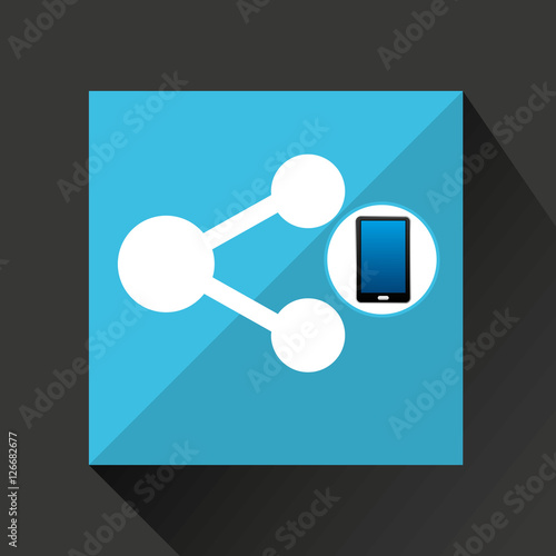 smartphone share social network media icon vector illustration eps 10