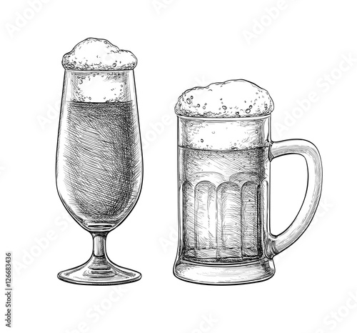 Beer glass and beer mug