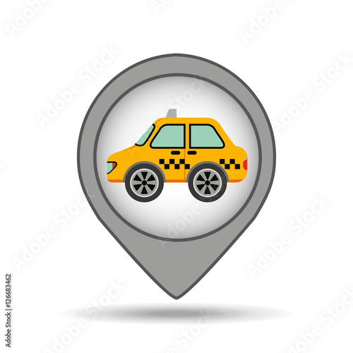 car taxi icon map pointer graphic vector illustration eps 10