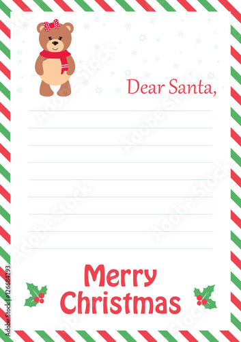 letter to santa with bear
