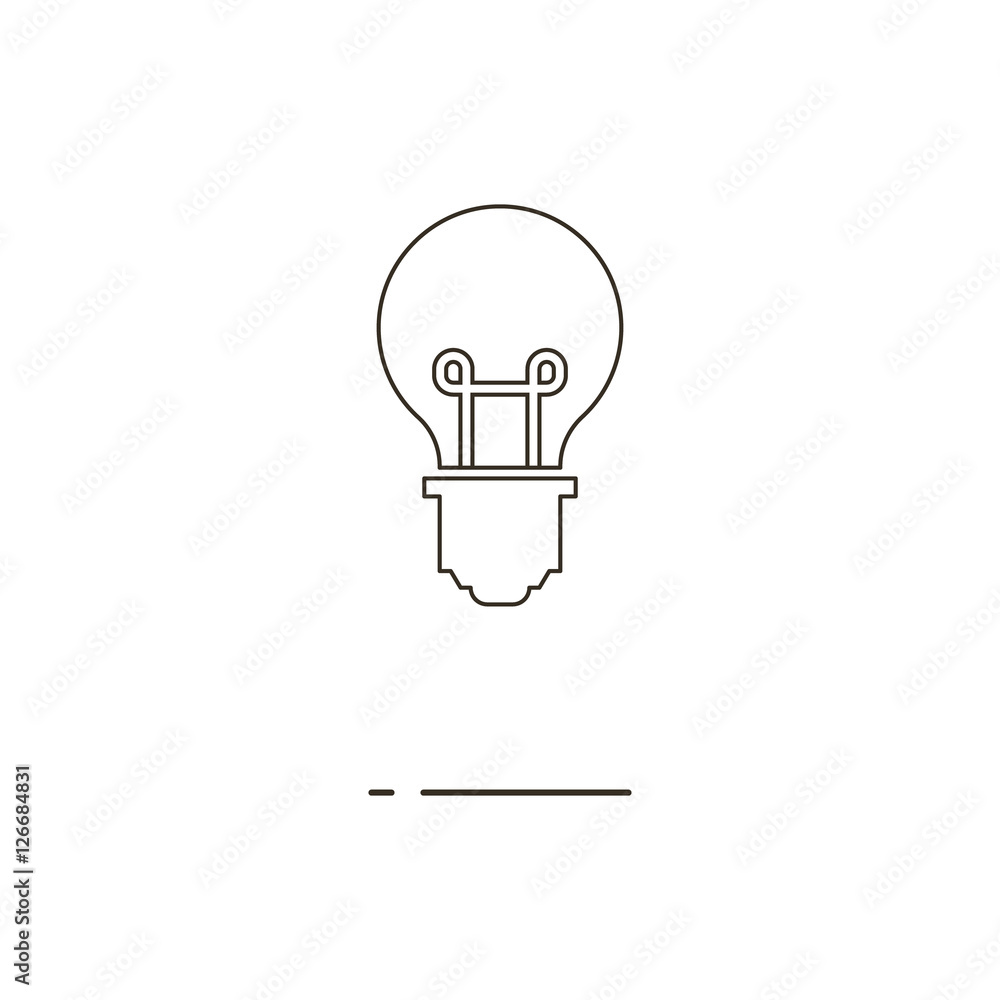 Vector illustration of thin line bulb icon on white background Vector illustration of thin line bulb icon on white background