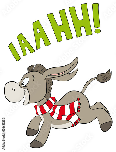 Rennender Esel mit Schal
