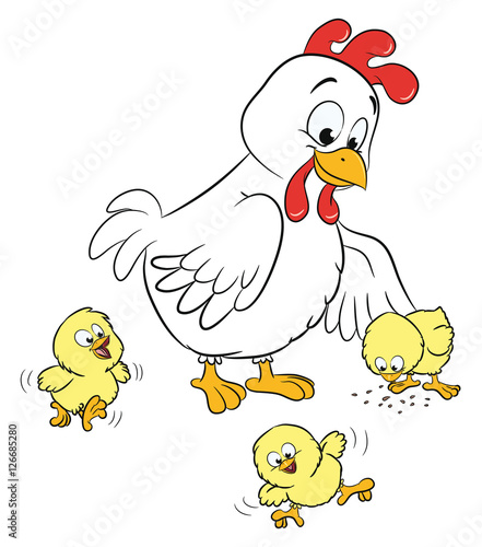 Niedliche Hühnerfamilie