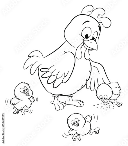 Niedliche Hühnerfamilie