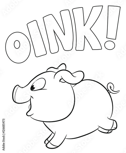 Niedliches Schwein rennt und quiekt