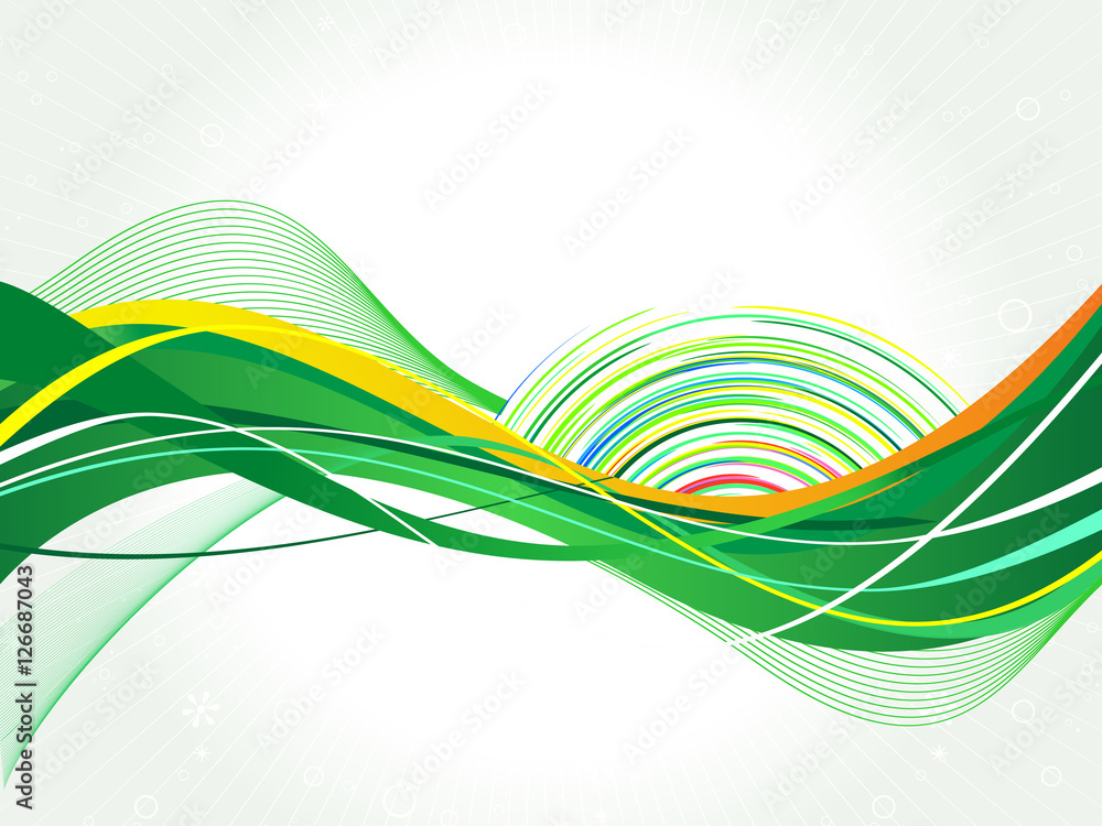 abstract green wave background vector illustration Stock Vector | Adobe ...