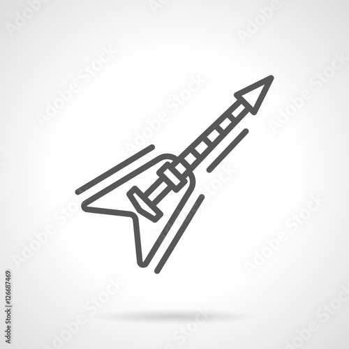 Guitar shop black line vector icon