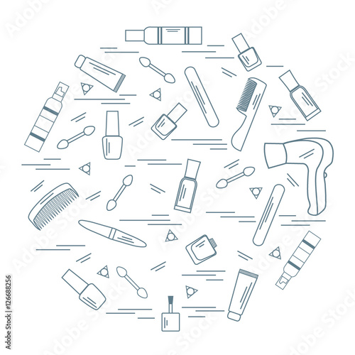 Vector illustration various accessories for the care of your bod