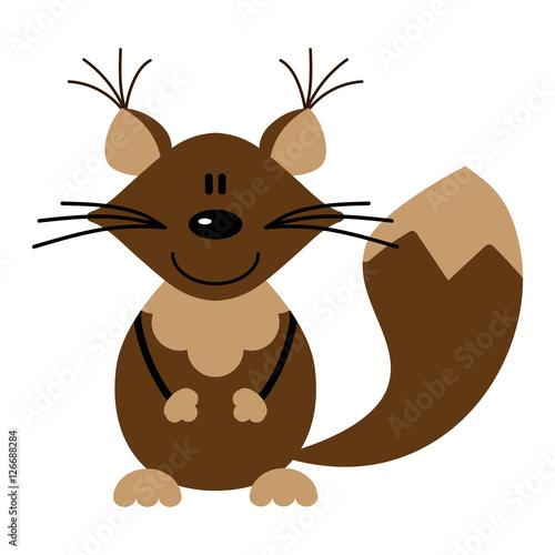 Vector illustration of  a  cartoon squirrel