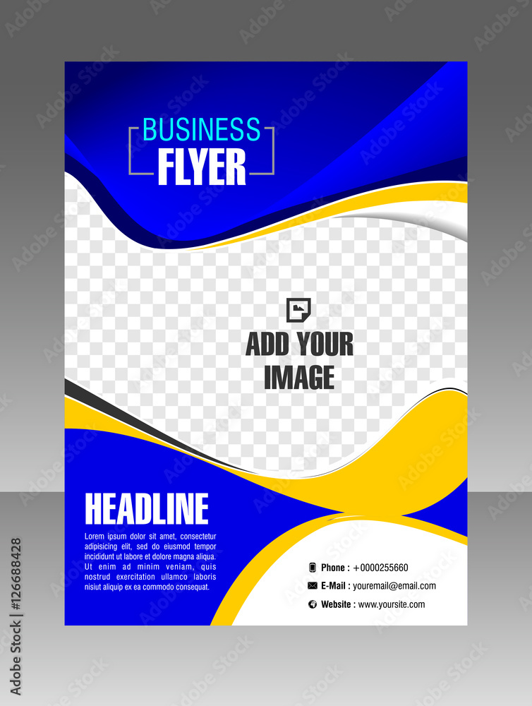 Naklejka premium vector Brochure Flyer Abstract Template blue Company Leaflet 