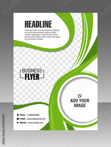 Vector stylish green brochure flyer poster template design