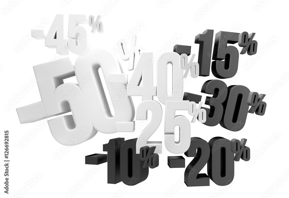 50% 45% 40% 30% 20% 15% 10% sale 3d render 50% 45% 40% 30% 20% 15% 10% sale 3d render