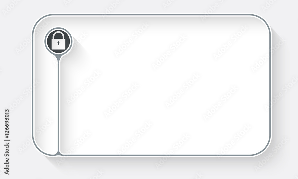 White text box for fill your text and padlock White text box for fill your text and padlock