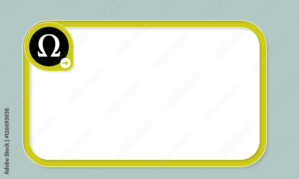 Green text frame for your text and omega symbol Green text frame for your text and omega symbol