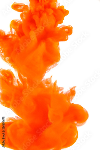 orange paint in water