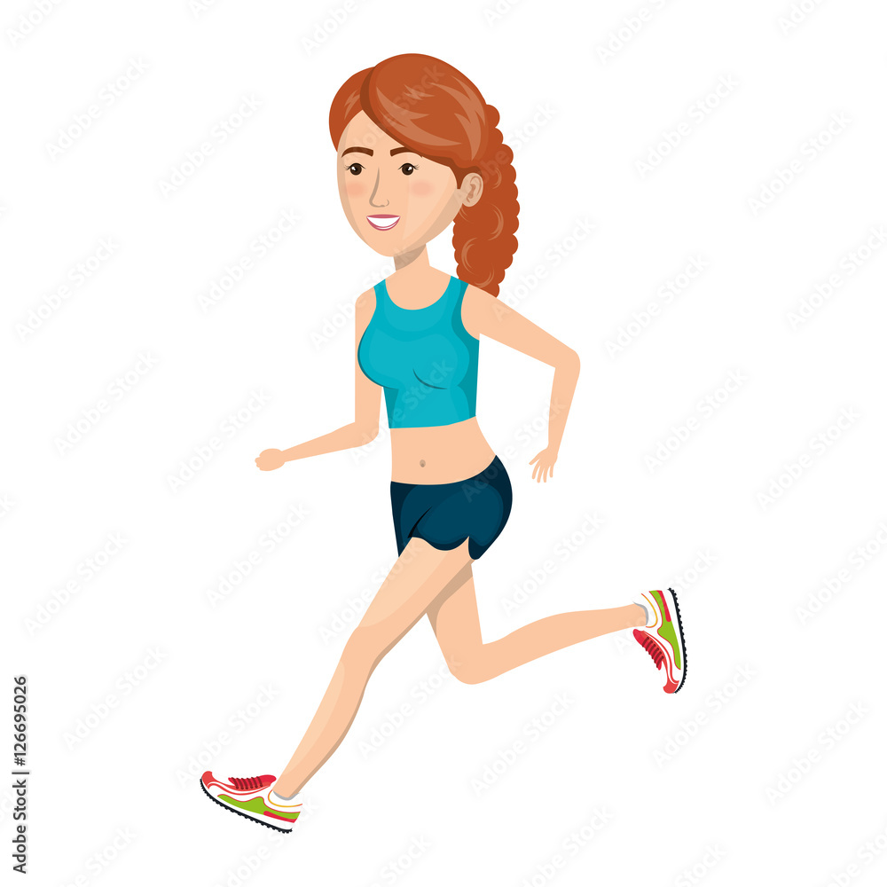 woman running character athlete vector illustration design woman running character athlete vector illustration design