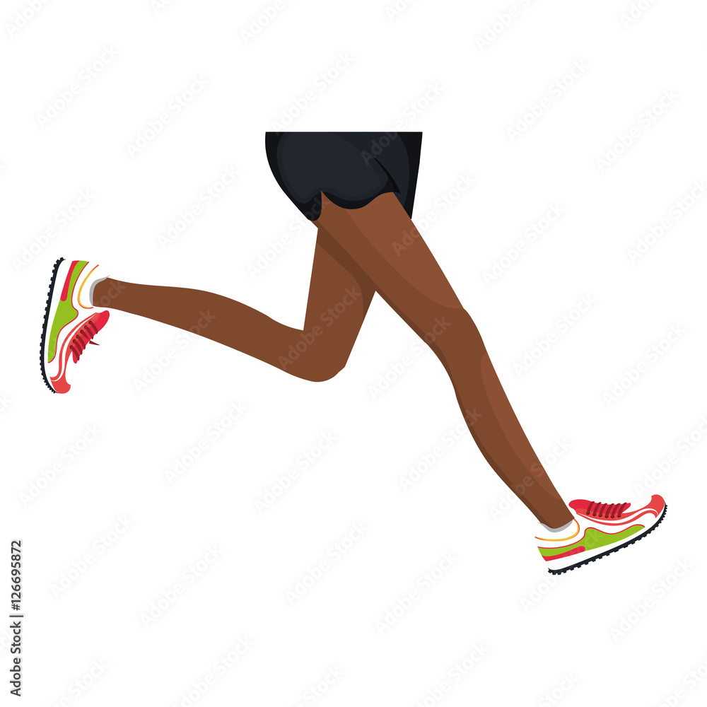 Athletes feet running isolated vector illustration design vector de