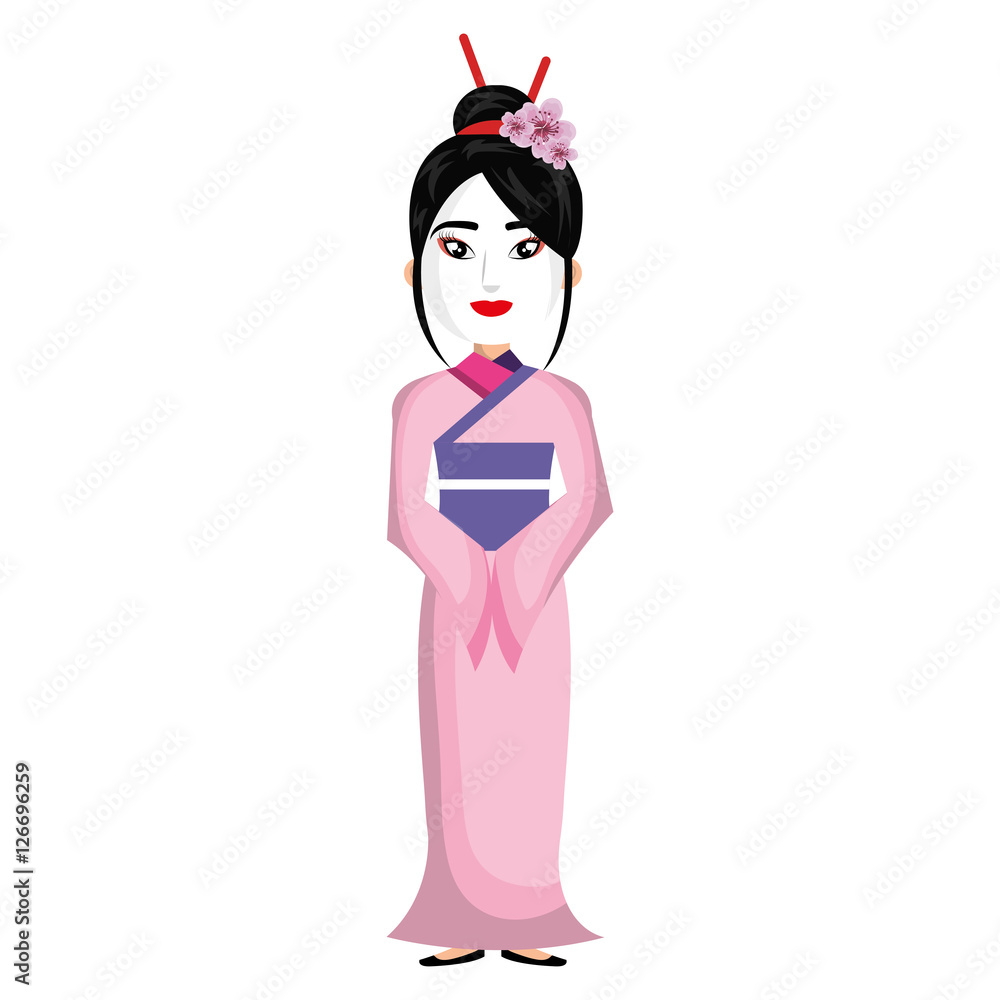 beautiful geisha japan character vector illustration design beautiful geisha japan character vector illustration design