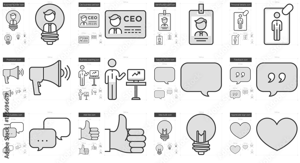 Human resources line icon set. Human resources line icon set.
