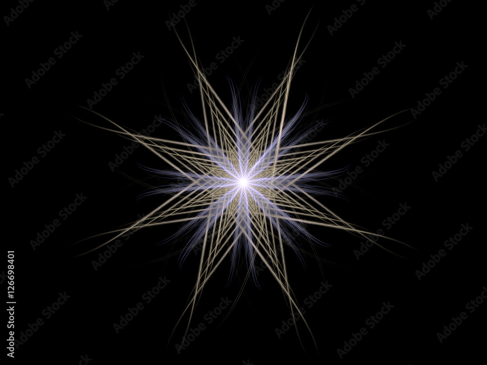 Digital abstract geometric fractal star design