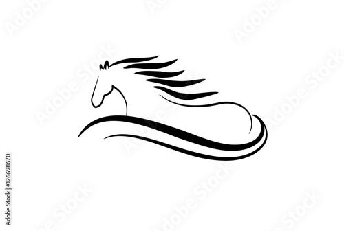 sketch of elegant horse in motion