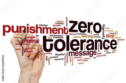 Canvas-taulu Zero tolerance word cloud