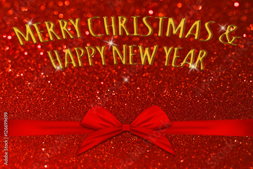 Merry Christmas word on red...