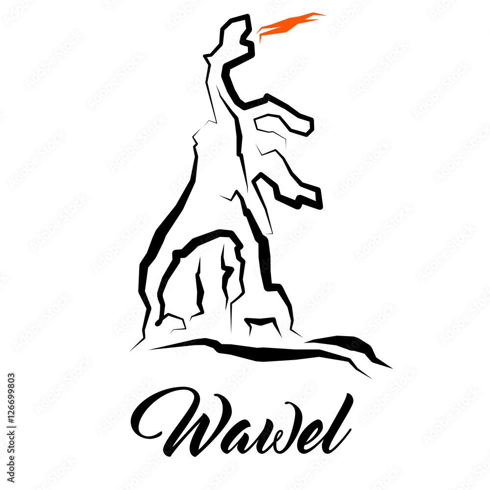 Fototapeta premium Wafel - Kraków - smok wawelski