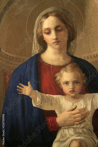 Vierge à l'Enfant. Iconostase. Cathédrale Saint-Isaac. Saint-Pétersbourg. Russie. / Virgin and Child. Iconostasis. St. Isaac's Cathedral. Saint Petersbourg. Russia.