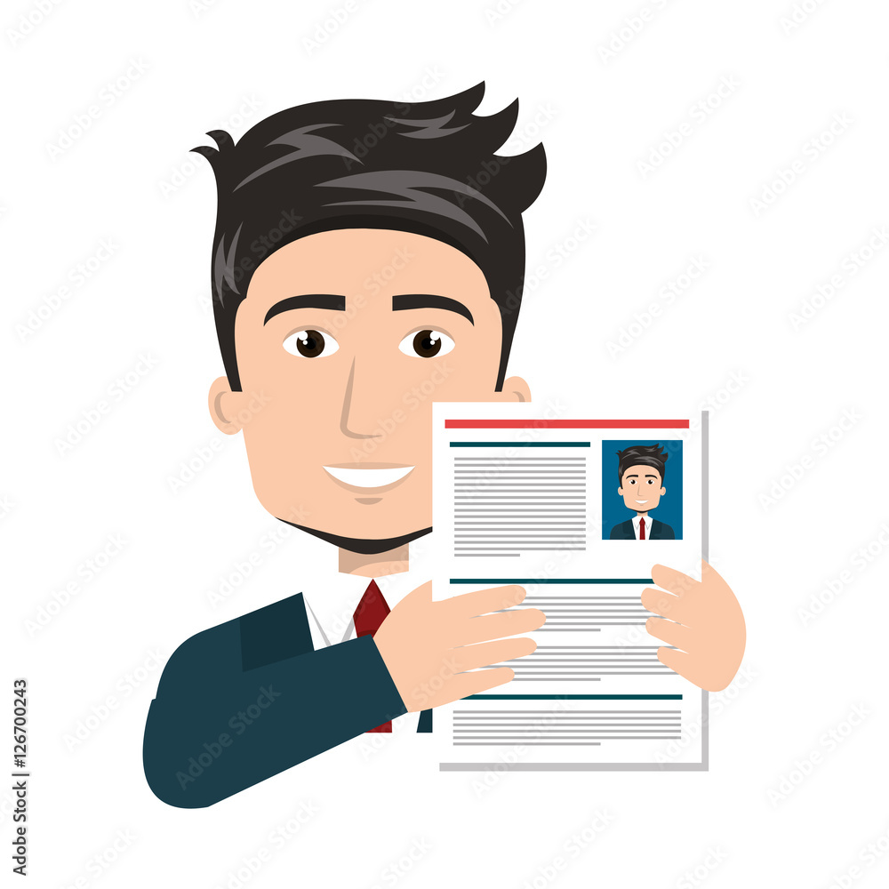 businessman with curriculum vitae vector illustration design businessman with curriculum vitae vector illustration design