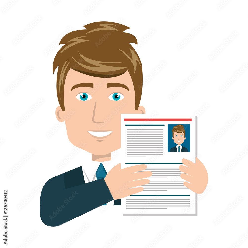 businessman with curriculum vitae vector illustration design businessman with curriculum vitae vector illustration design