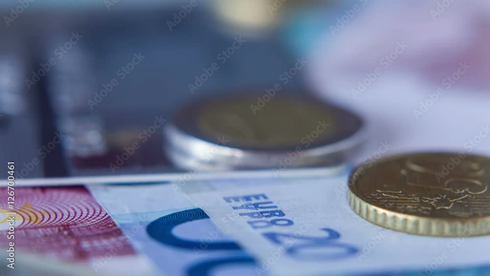 Euro Coins And Banknotes, Shot Motorized Slider. Shot Slider. HD RAW Video
Euro Coins And Banknotes, Shot Motorized Slider. Shot Slider. HD RAW Video