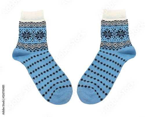 Knitted socks isolated