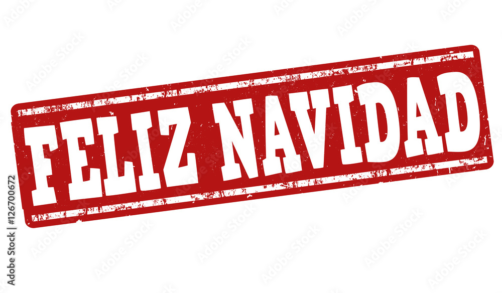 Merry Christmas sign or stamp on spanish language