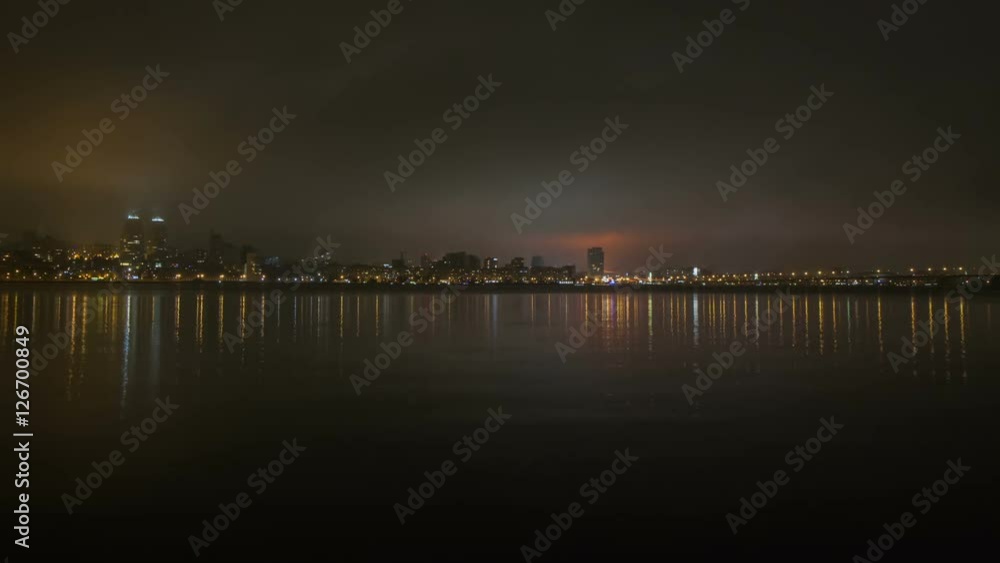 Central Bridge Crosses Over The Dnepr River Into Dnepropetrovsk, Ukraine, Time Lapse Central Bridge Crosses Over The Dnepr River Into Dnepropetrovsk, Ukraine, Time Lapse