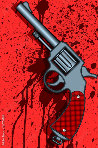 Revolver on abstract background