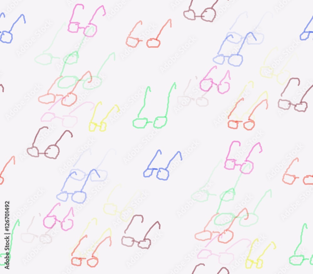 drawn on a white background red, pink, green, blue, brown sunglasses drawn on a white background red, pink, green, blue, brown sunglasses