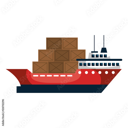 cargo ship silhouette icon vector illustration design