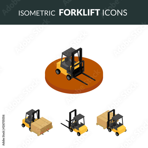 Vector illustration. Set of colorful isometric icons electric unicycle, balancing scooter, monowheel. 3D