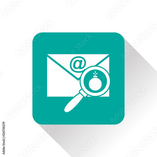 mail bomb flat icon. explosive device in the envelope vector illustration