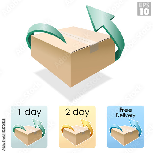 Shipping box, free delivery, return package