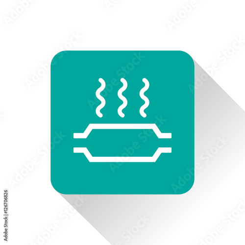 Catalytic converter overheat warning vector hmi dashboard flat icon