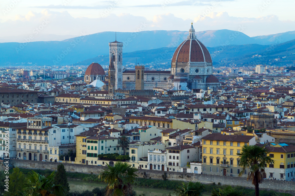 View on Florence, Italy at dusk