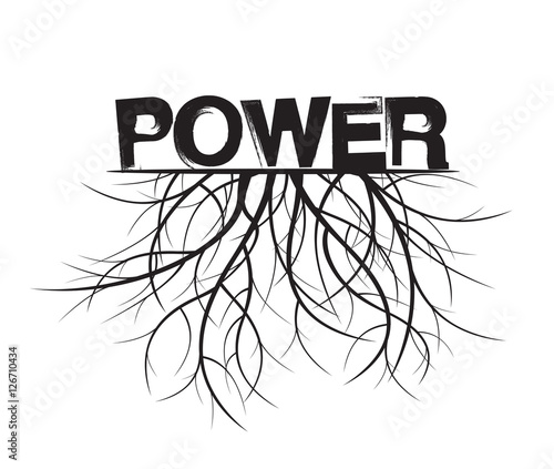 Power and Roots. Vector Illustration.