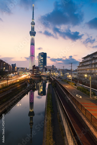 Photography Tokyo Skytree Tower  in the Twitlight time.Tokyo, Japan.