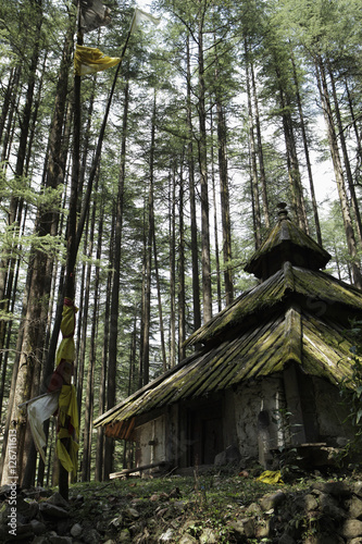 Hindu Temple in the forest of the Himalayan Mountains. India