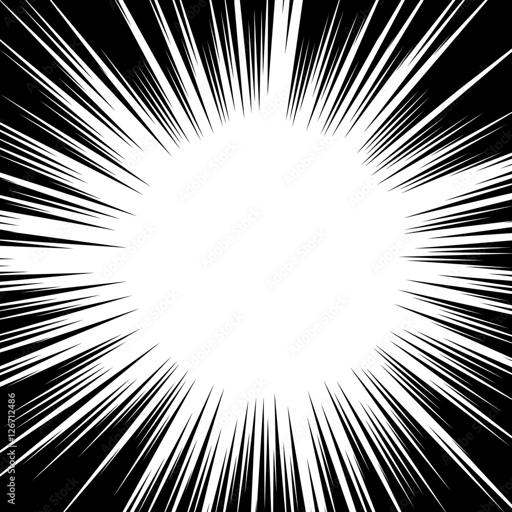 Black and white background action comic book strips. Radial lines for comic  books. Manga speed frame, superhero action, explosion background. Vector  illustration Stock Vector | Adobe Stock